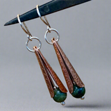 Copper and pounamu earrings