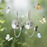3D flower and butterfly earrings