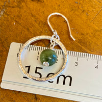 Pounamu and sterling silver earrings