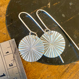 Radiating sterling silver disc earrings