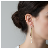 Silver, brass and copper combo earrings