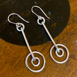 Sterling silver bar and hoop drop earrings