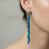 Oxidised copper spirals with fine silver studs earrings