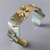 Sterling silver bubble wave wrist bracelet bangle