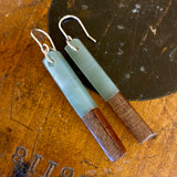 Pounamu and swamp kauri earrings