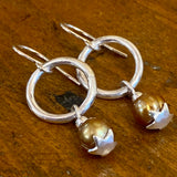 Vintage gold pearl and silver earrings
