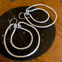Double hoop sterling earrings
