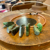 Statement copper and pounamu choker necklace