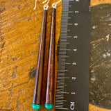 Chopstick and jade earrings