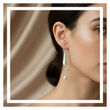 Fine silver and vintage pearl earrings