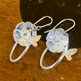 3D flower and butterfly earrings