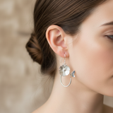 3D flower and butterfly earrings