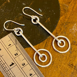 Sterling silver bar and hoop drop earrings