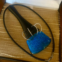 Ebony, silver and copper pendant necklace