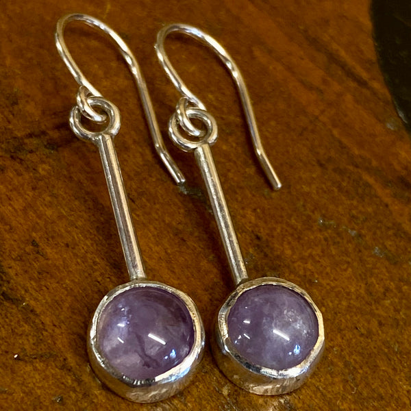 Amethyst and sterling silver earrings