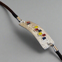 Sterling silver and enamel wrist bracelet