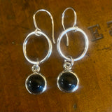 Black onyx and sterling silver earrings