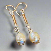 Vintage baroque pearls in fine silver star drop earrings