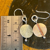 Textured fine silver disc earrings