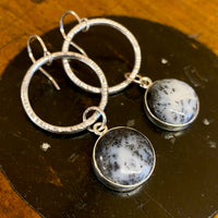Moss agate in sterling silver earrings