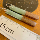 Pounamu and swamp kauri earrings