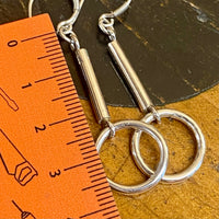 Sterling bar and hoop earrings