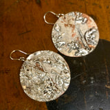 Silver and copper disc earrings