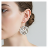 Silver and copper disc earrings