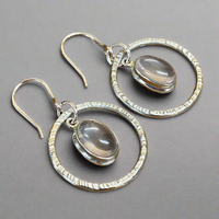 Pale pink rose quartz earrings