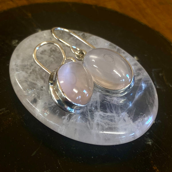 Pretty  pink rose quartz earrings