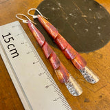 Huia range- oxidised copper and fine silver earrings