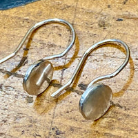 Fine silver mini hook earrings