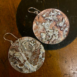 Silver and copper disc earrings