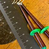 Chopstick and jade earrings