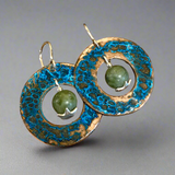 Copper and pounamu earrings