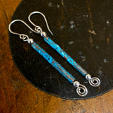Oxidised copper and sterling silver earrings