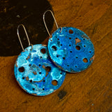 Blue range- copper moon earrings