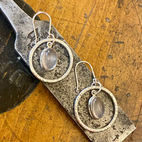 Pale pink rose quartz earrings
