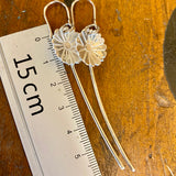 Fine silver daisy earrings