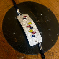 Sterling silver and enamel wrist bracelet