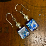 Vintage Murano glass and pearl earrings