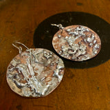 Silver and copper disc earrings