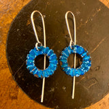 Blue copper flower earrings