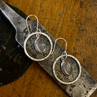 Pale pink rose quartz earrings