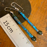 Copper, silver and double pounamu earrings
