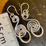 Double swirl sterling earrings
