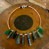 Statement copper and pounamu choker necklace
