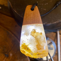 Kauri gum and swamp kauri pendant