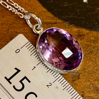 Amethyst in sterling silver necklace pendant