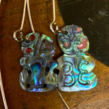 Vintage pāua tiki earrings
